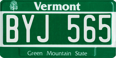 VT license plate BYJ565