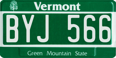 VT license plate BYJ566