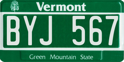 VT license plate BYJ567