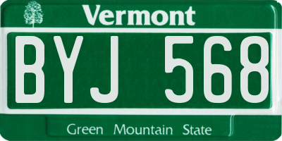 VT license plate BYJ568