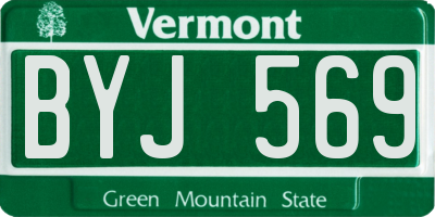 VT license plate BYJ569