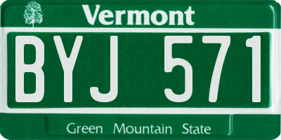 VT license plate BYJ571
