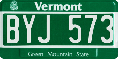 VT license plate BYJ573