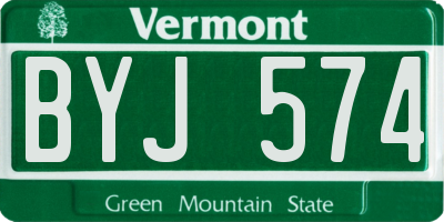 VT license plate BYJ574