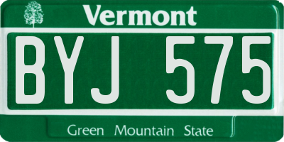 VT license plate BYJ575