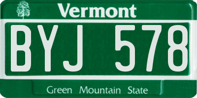 VT license plate BYJ578