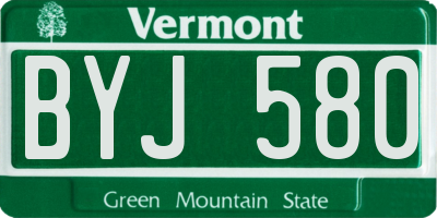 VT license plate BYJ580