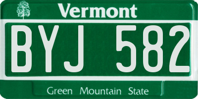VT license plate BYJ582