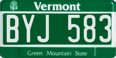 VT license plate BYJ583