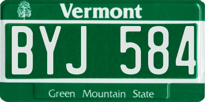 VT license plate BYJ584