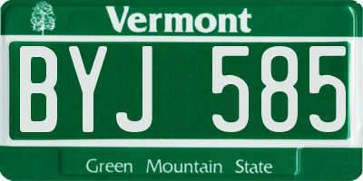 VT license plate BYJ585