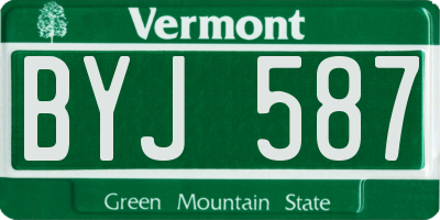 VT license plate BYJ587