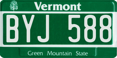 VT license plate BYJ588