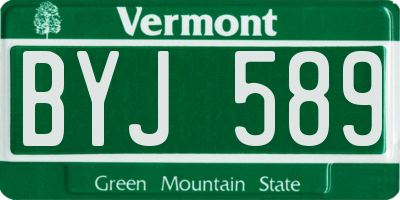 VT license plate BYJ589