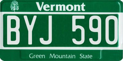 VT license plate BYJ590