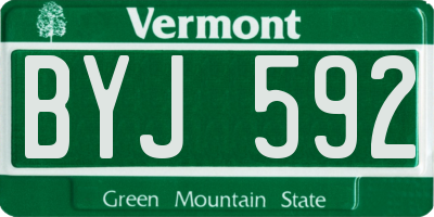 VT license plate BYJ592