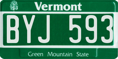 VT license plate BYJ593