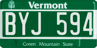 VT license plate BYJ594