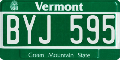VT license plate BYJ595