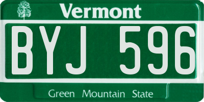 VT license plate BYJ596