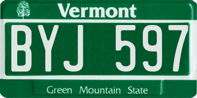 VT license plate BYJ597