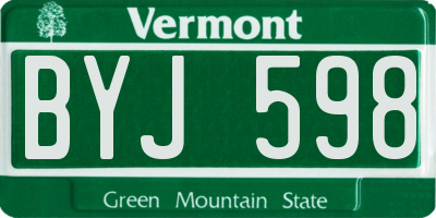 VT license plate BYJ598
