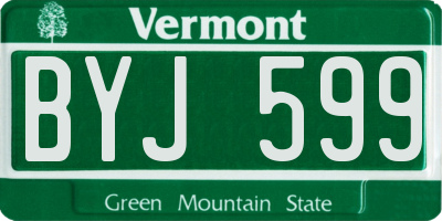 VT license plate BYJ599