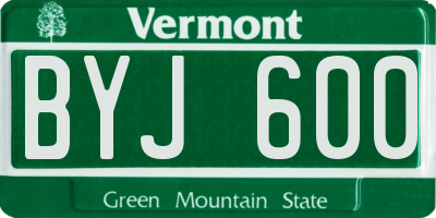 VT license plate BYJ600