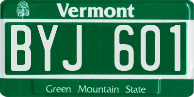 VT license plate BYJ601