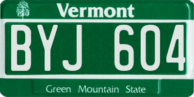 VT license plate BYJ604