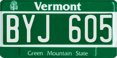 VT license plate BYJ605