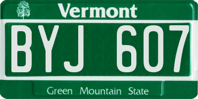 VT license plate BYJ607
