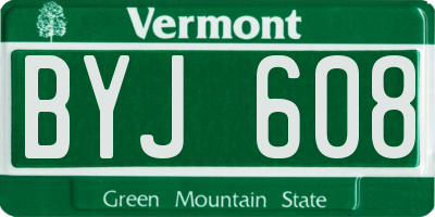 VT license plate BYJ608