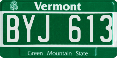 VT license plate BYJ613