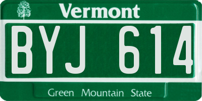 VT license plate BYJ614