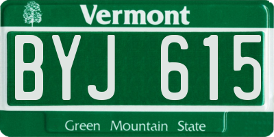 VT license plate BYJ615