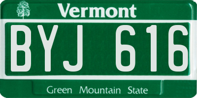 VT license plate BYJ616