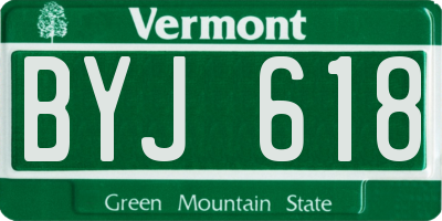 VT license plate BYJ618