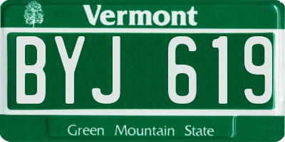 VT license plate BYJ619