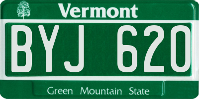 VT license plate BYJ620