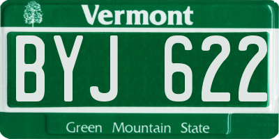 VT license plate BYJ622