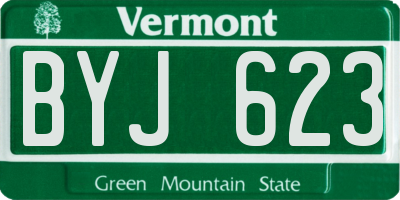 VT license plate BYJ623