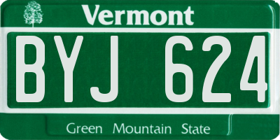 VT license plate BYJ624