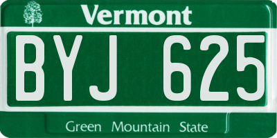 VT license plate BYJ625
