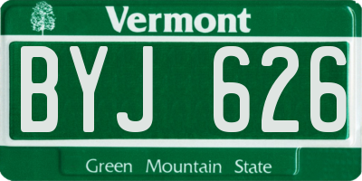 VT license plate BYJ626