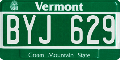 VT license plate BYJ629