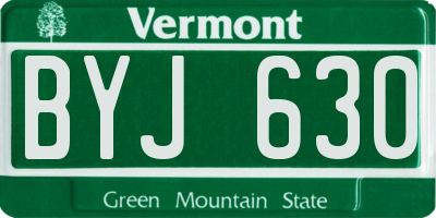 VT license plate BYJ630