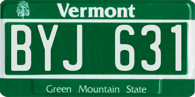 VT license plate BYJ631