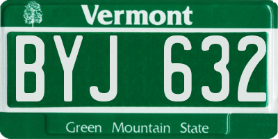 VT license plate BYJ632