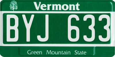 VT license plate BYJ633